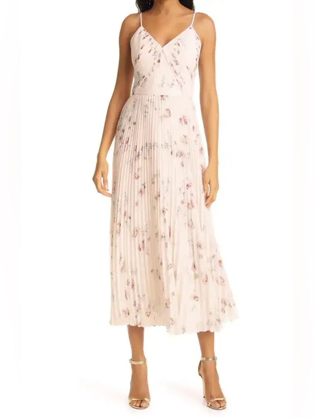 Ted Baker London Ianthe Floral Pleated Slipdress Natural Size 3 US Medium
